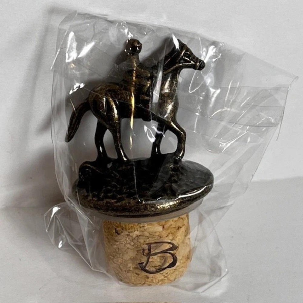 Blanton's Bourbon Whiskey Cork Bottle Stopper Race Horse Jockey Letter 'B'